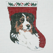 click here to view larger image of Bernese Mountain Dog Sock Ornament (hand painted canvases)