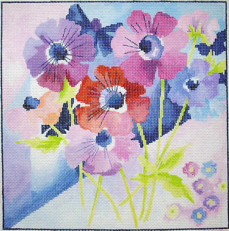 click here to view larger image of Anemone Watercolor (hand painted canvases)