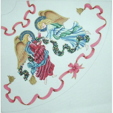 click here to view larger image of Angel Tree Skirt Panel 1 Tabletop (hand painted canvases)