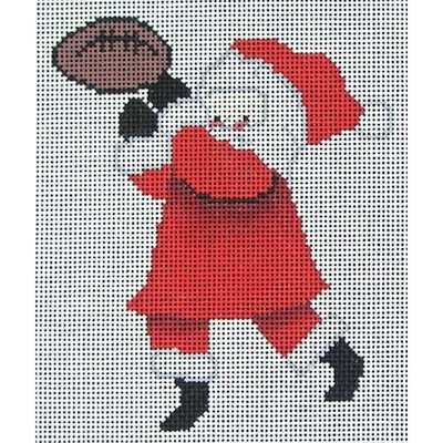 click here to view larger image of Football Santa Ornament (hand painted canvases)