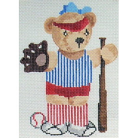 click here to view larger image of Baseball Teddy Bear (hand painted canvases)