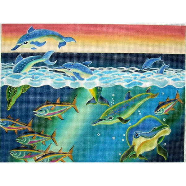 click here to view larger image of Dolphins/Fish (hand painted canvases)
