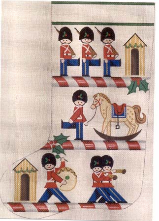 click here to view larger image of Toy Soldier Stocking (hand painted canvases)
