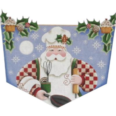 click here to view larger image of Baking Santa Stocking Cuff  - 13ct (hand painted canvases)