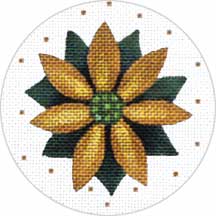 click here to view larger image of Gold Poinsettia Ornament (hand painted canvases)