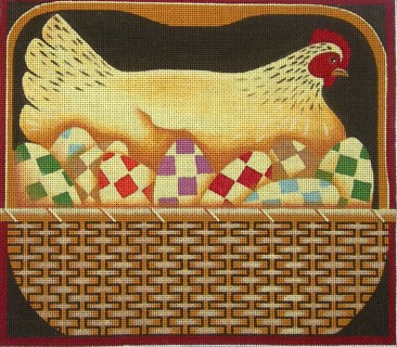 click here to view larger image of Hen & Eggs (hand painted canvases)