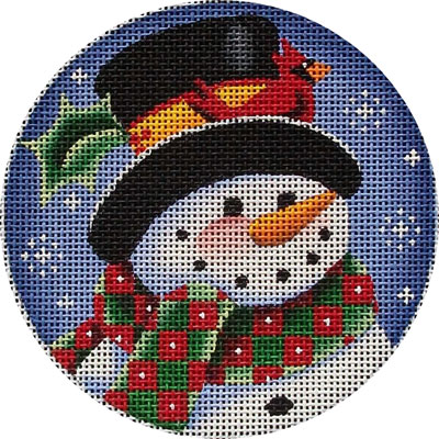click here to view larger image of Cardinal Snowman (hand painted canvases)