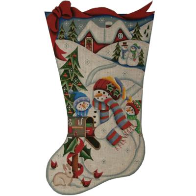 click here to view larger image of Christmas Cards Stocking - 18ct (hand painted canvases)