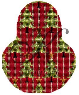 click here to view larger image of Christmas Trees on Red Pear (hand painted canvases)