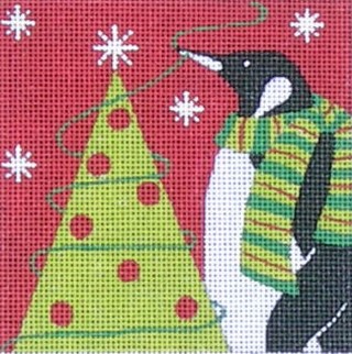 click here to view larger image of Penguin with Tree (hand painted canvases)