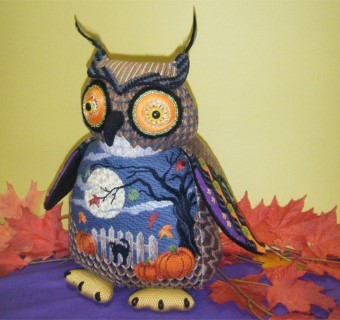 click here to view larger image of Halloween Hooter (hand painted canvases)