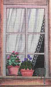 click here to view larger image of Old Window (hand painted canvases)