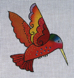 click here to view larger image of Red Hummingbird (hand painted canvases)