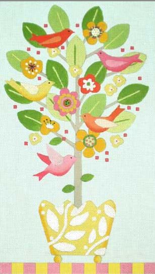 click here to view larger image of Autumn Bird Topiary (hand painted canvases)