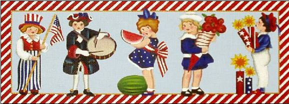 click here to view larger image of Fourth of July Kids (hand painted canvases)