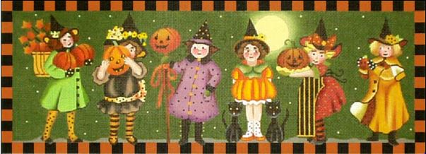 click here to view larger image of Little Witches (hand painted canvases)