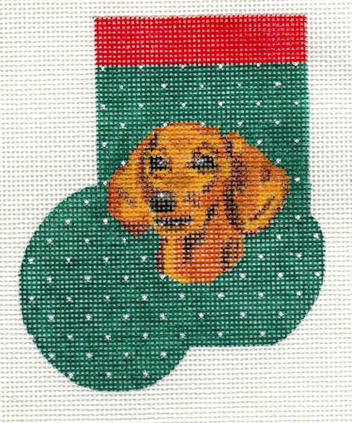 click here to view larger image of Dachshund Mini Sock (hand painted canvases)