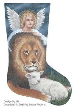 click here to view larger image of Peace Stocking - 13ct (hand painted canvases)