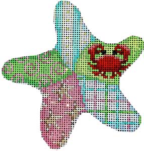 click here to view larger image of Starfish - Red Crab Patch  (hand painted canvases)