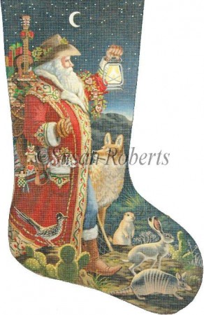 click here to view larger image of Southern Santa Stocking - 18M (hand painted canvases)
