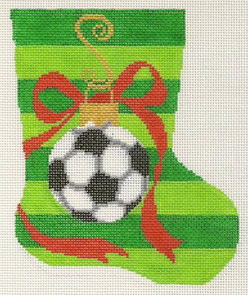 click here to view larger image of Mini Stocking - Soccer (hand painted canvases)