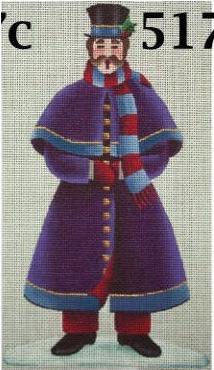 click here to view larger image of Blue Scarf Caroler (hand painted canvases)