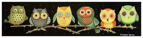 click here to view larger image of Halloween Owls (hand painted canvases)