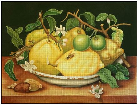 click here to view larger image of Citron Plate (hand painted canvases)