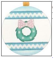 click here to view larger image of Wreath Ornament (hand painted canvases)
