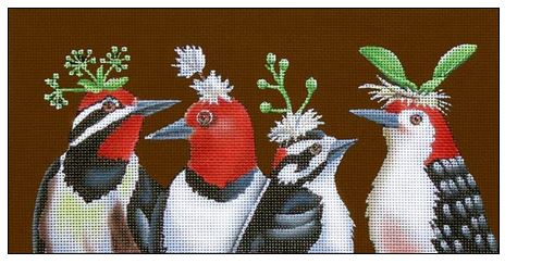 click here to view larger image of Woodpeckers Night Out (hand painted canvases)