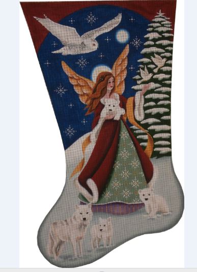 click here to view larger image of Arctic Angel Stocking - 13ct (hand painted canvases)