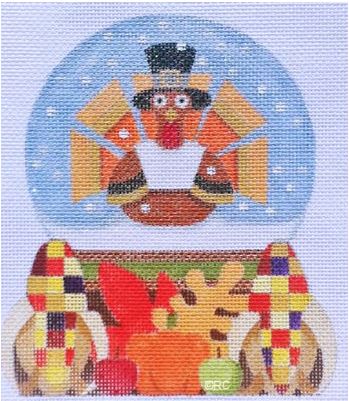 click here to view larger image of Thanksgiving Snow Globe (hand painted canvases)