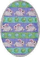 click here to view larger image of Bunnies/Dots Egg (hand painted canvases)