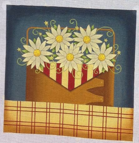click here to view larger image of Flower & Flag (hand painted canvases)