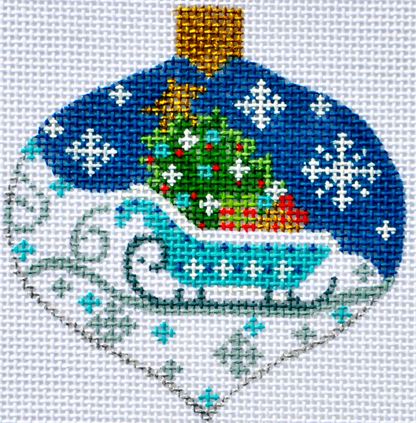 click here to view larger image of Sled Ornament (hand painted canvases)