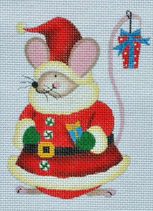 click here to view larger image of Santa Mouse (hand painted canvases)