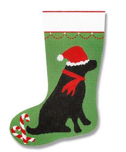 click here to view larger image of Black Lab Stocking (hand painted canvases)