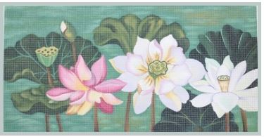click here to view larger image of Lotus Garden (hand painted canvases)