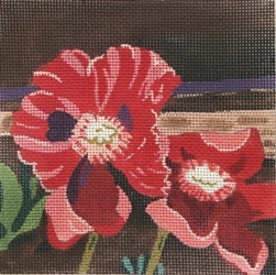 click here to view larger image of Poppies at Windowsill (hand painted canvases)