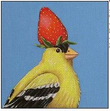 click here to view larger image of Strawberry Goldfinch (hand painted canvases)