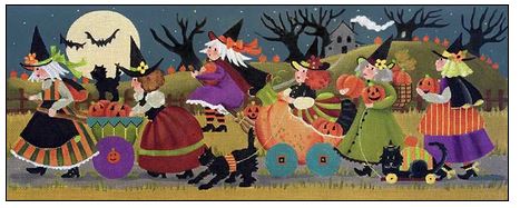 click here to view larger image of Pumpkin Parade (hand painted canvases)