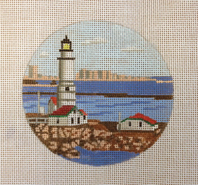 click here to view larger image of Boston Light Ornament (hand painted canvases)