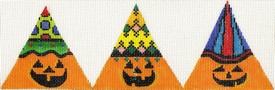 click here to view larger image of 3D Pumpkins Triangles (hand painted canvases)