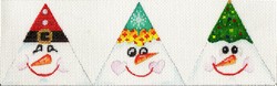click here to view larger image of 3D Happy Snowman Triangle (hand painted canvases)