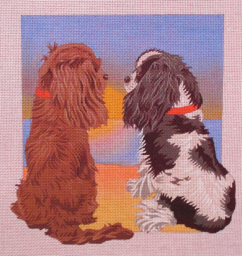 click here to view larger image of Cavalier King Charles Watching the Sunset (hand painted canvases)