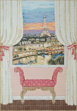 click here to view larger image of Paris Window  (hand painted canvases)