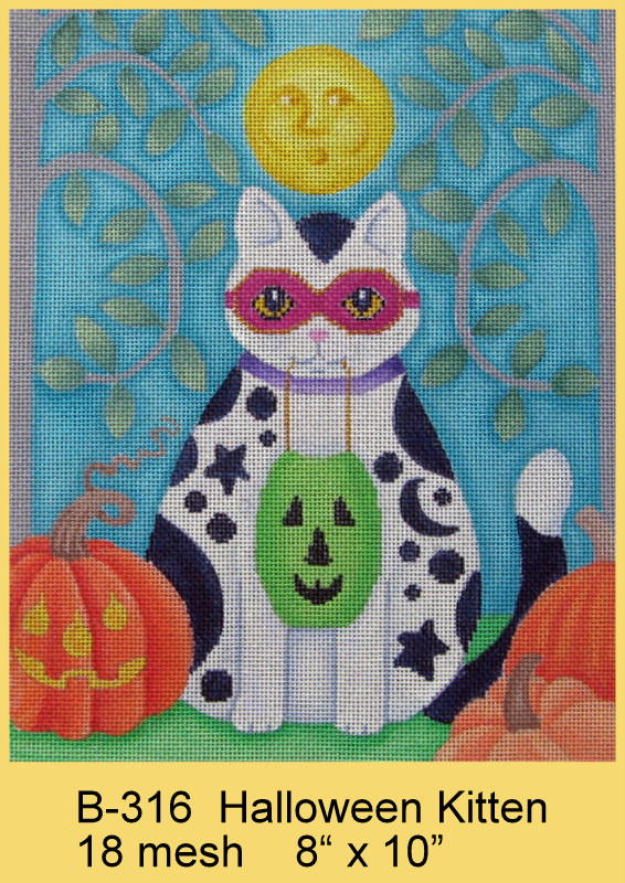 click here to view larger image of Halloween Kitten (hand painted canvases)