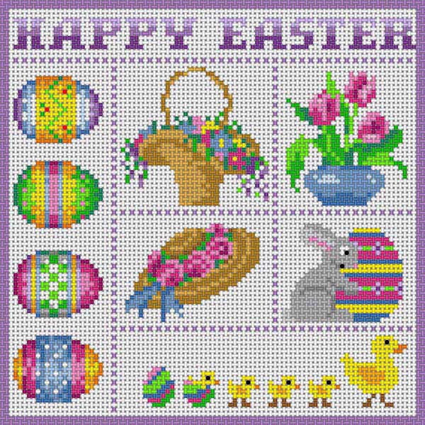click here to view larger image of Happy Easter (hand painted canvases)