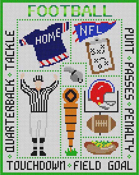 click here to view larger image of Football Sampler (hand painted canvases)