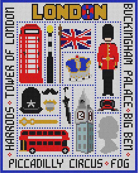 click here to view larger image of London Sampler (hand painted canvases)